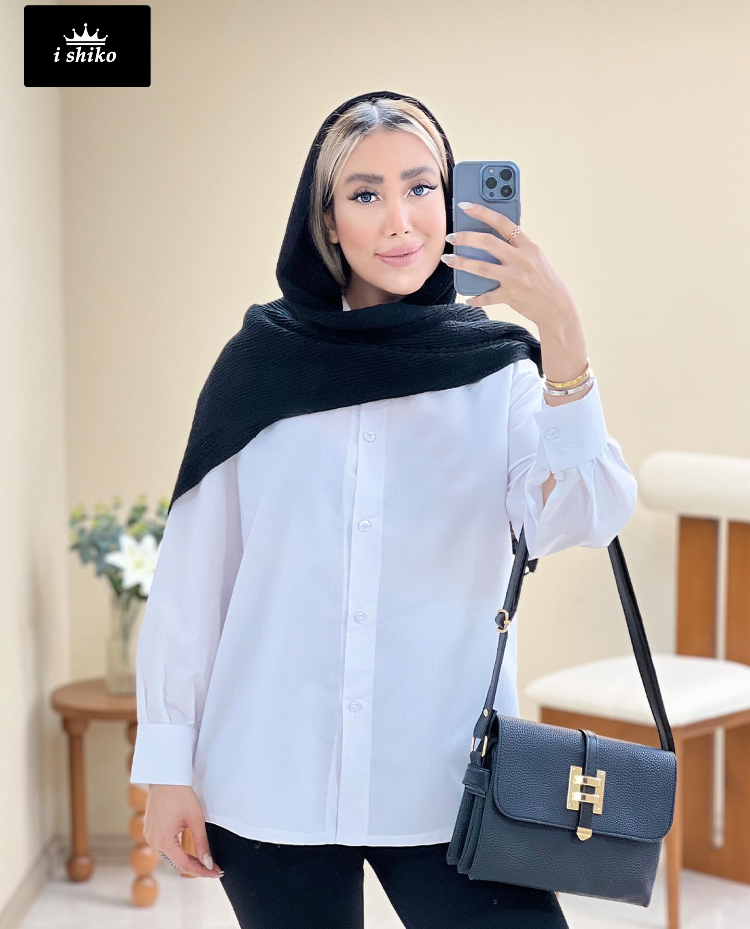 شومیز ترند پر طرفدار سفيد کد 17045 - Image 4