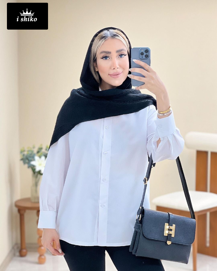 شومیز ترند پر طرفدار سفيد کد 17045 - Image 2