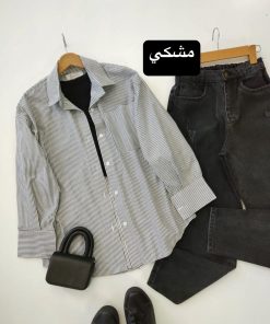 Alternative view of مانتو راه راه H كد 607663