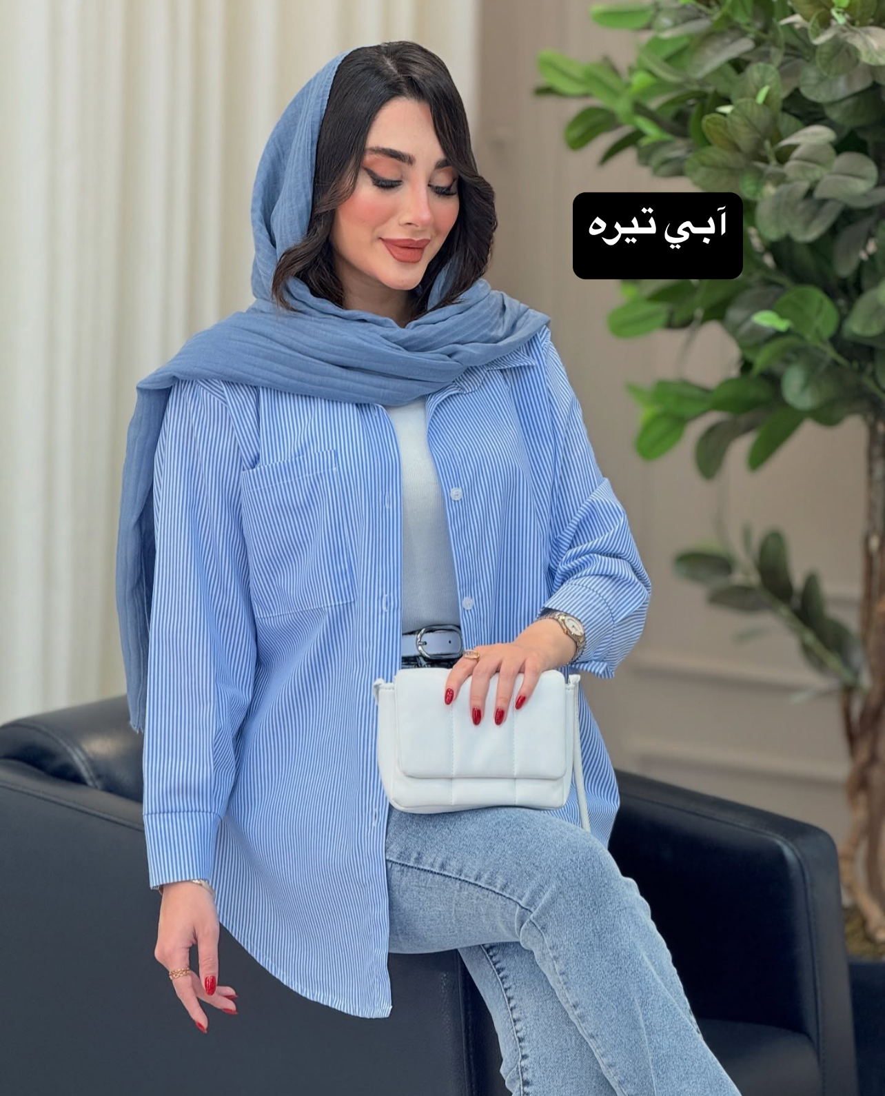 مانتو راه راه تک جیب پانیا کد 6703 - Image 4