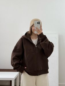 سوئيشرت جلو زيپ ارغوان كد 81568