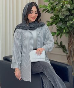 مانتو اسپرت راه راه کد 13677 - طوسی روشن, سایز 1